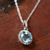 Shine Your Light: Blue Topaz and Diamond Necklace