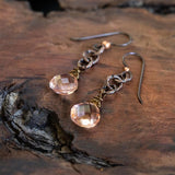 My Heart is Open For Love: Morganite Crystal Earrings