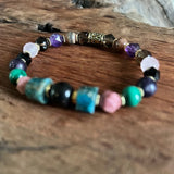 shungite amethyst sugilite rose quartz bracelet