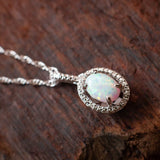 opan and diamond necklace