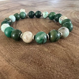 african jasper- prehnite bracelet
