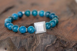 photo by Blue Apatite and Brushed Silver Bead Stretch Bracelet