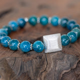 photo by Blue Apatite and Brushed Silver Bead Stretch Bracelet