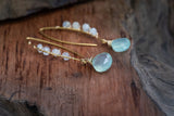 photo of Blue Chalcedony and Moonstone Gold Earrings