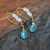 photo of Blue Chalcedony and Moonstone Gold Earrings