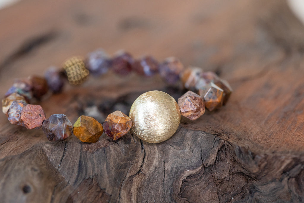 I Own My Peace: Bronzite & Fire Lace Opal Bracelet - Rei of Light Jewelry