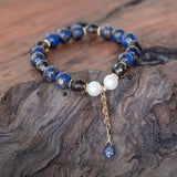 photo of Impression Jasper, Smoky Quartz, Pearl Bracelet
