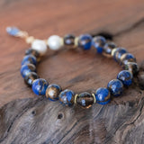 photo of Impression Jasper, Smoky Quartz, Pearl Bracelet