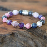 photo of Lolite, Amethyst, Kunzite, Rhodonite Positive Energy Bracelet