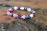 photo of Lolite, Amethyst, Kunzite, Rhodonite Positive Energy Bracelet