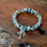 photo of Labradorite Crystal Healing boho stacked Bracelet