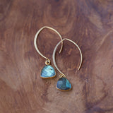 Labradorite Trillion Cut  Gemstoneg Earring