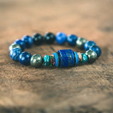 photo of Lapis Lazuli-Pyrite-Onyx-Jasper-Agate Bracelet