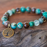 photo of Opalite, Fluorite, Jasper, Ruby/Kyanite Stack Bracelet