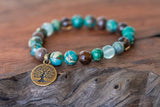 photo of Opalite, Fluorite, Jasper, Ruby/Kyanite Stack Bracelet