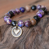 photo of Purple Imperial Jasper, Onyx, Opalite Bracelet