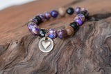 photo of Purple Imperial Jasper, Onyx, Opalite Bracelet