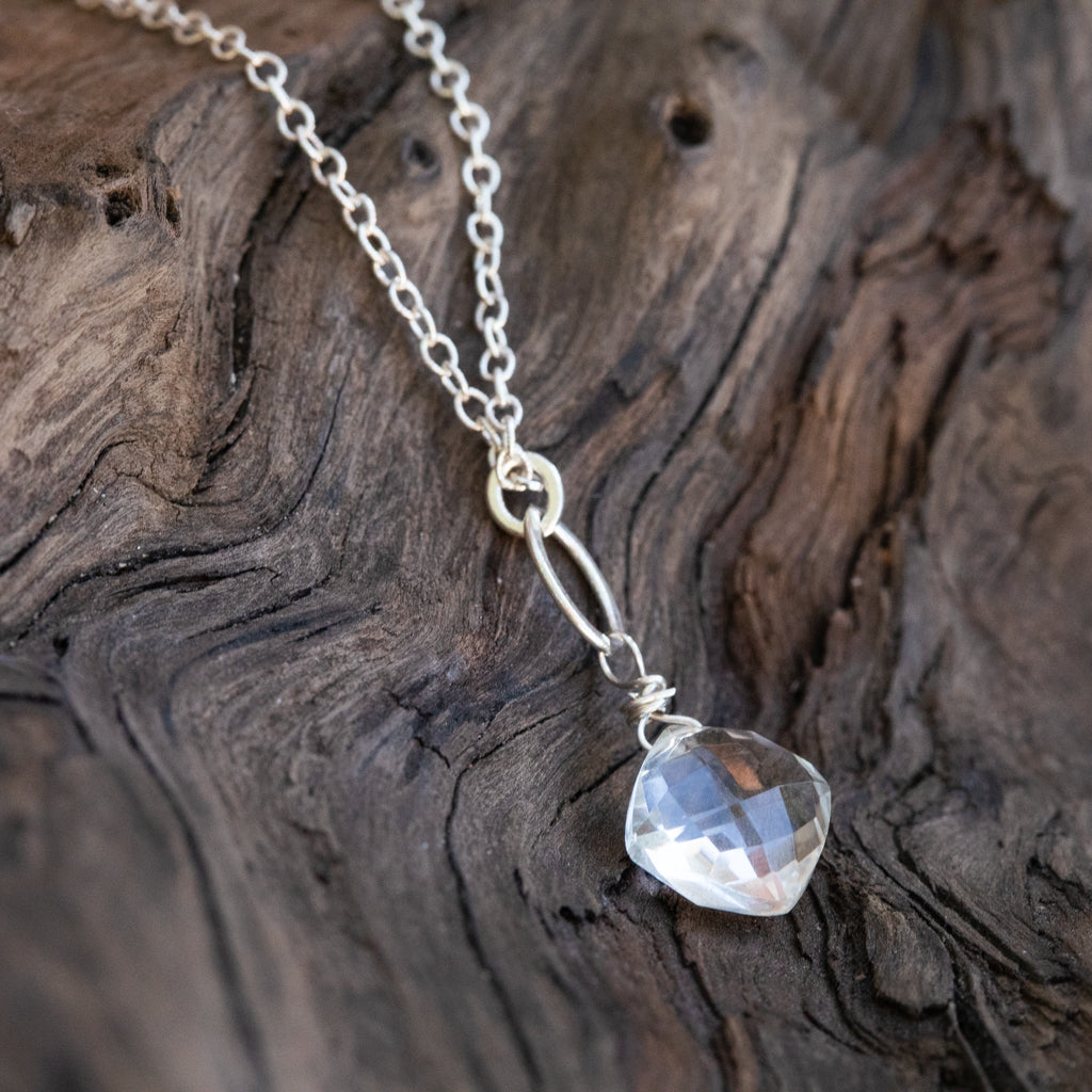 Power Protector: Quartz Crystal Silver Chain Pendant Necklace | Rei of Light Jewelry 16