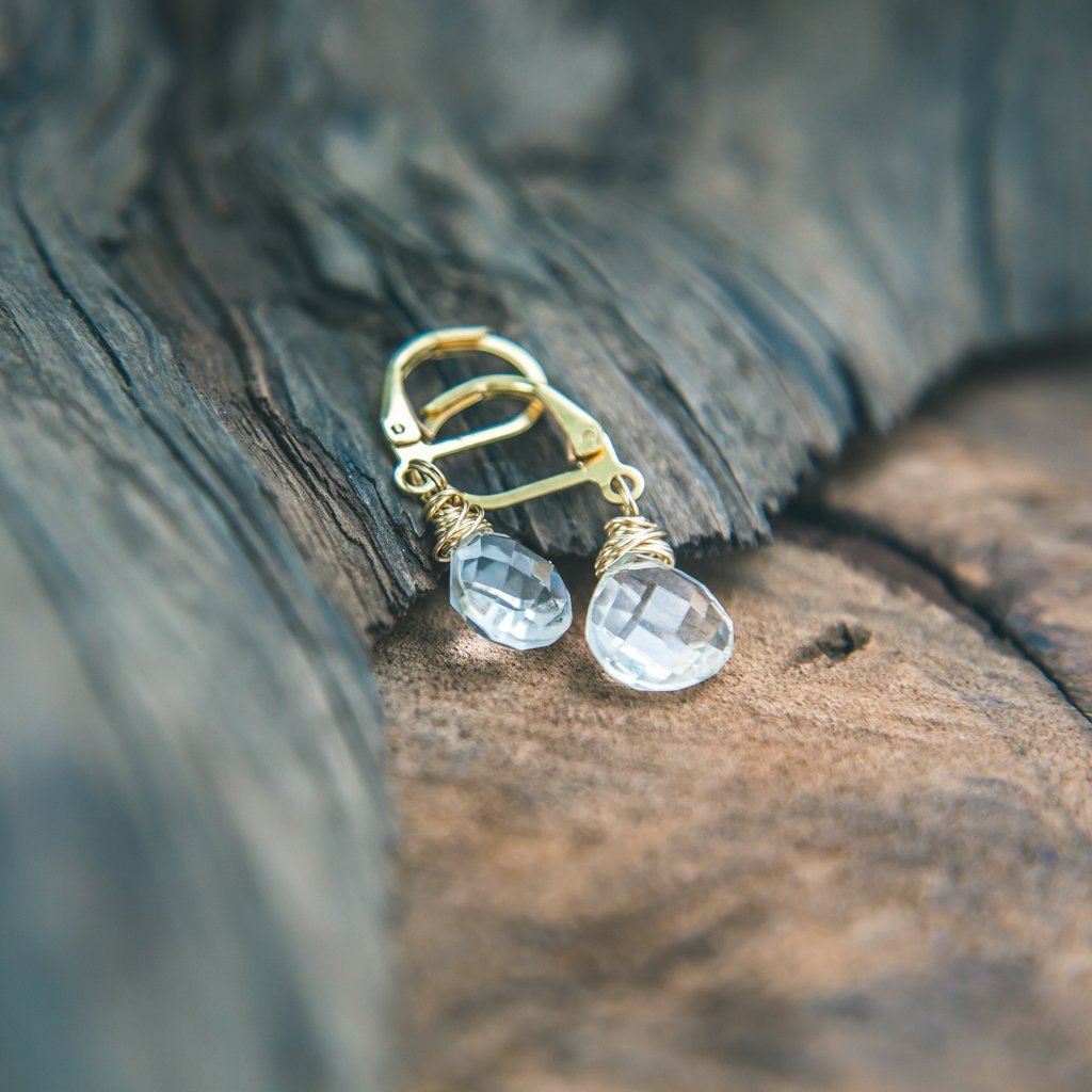 Clear Quartz Prong Earring