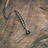 photo of Rose Gold, Smoky Quartz Rosary Style Chain Necklace