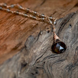 photo of Rose Gold, Smoky Quartz Rosary Style Chain Necklace