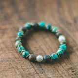 photo of Snakeskin Jasper, Opalite and River Stone Zen Bracelet