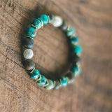 photo of Snakeskin Jasper, Opalite and River Stone Zen Bracelet