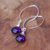 healing amethyst silver earrings