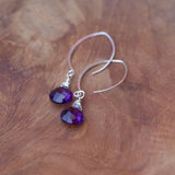 healing amethyst silver earrings