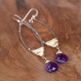 amethyst gold spiritual earrings