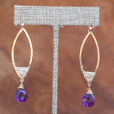 amethyst healing energy chakra earrings