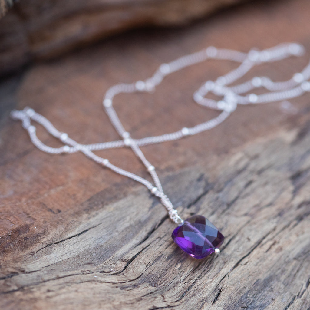 Rein Necklace with Amethyst in Silver – Lady Grey