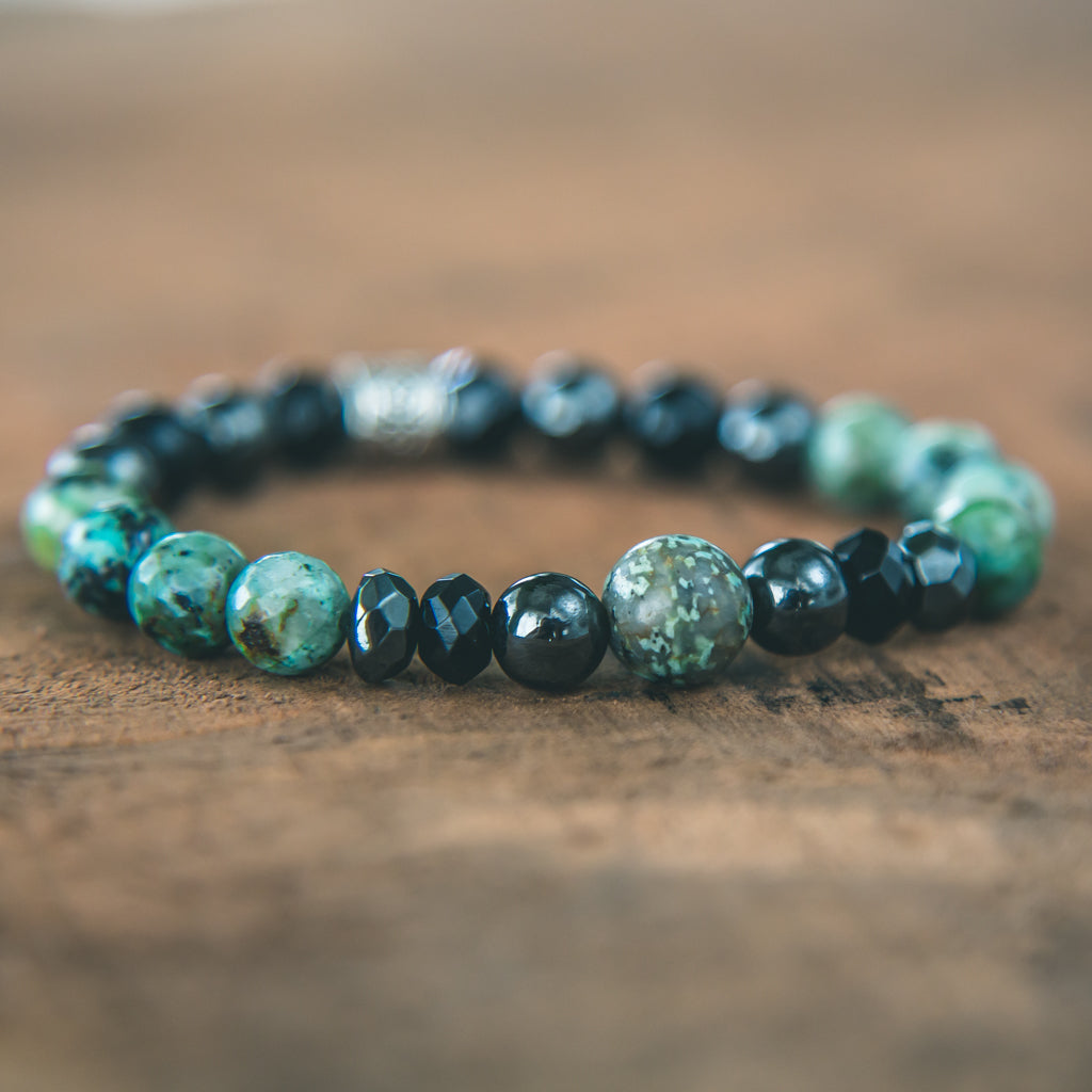 Sky Blue Jade Gemstone Bracelet with Thinking of You Charm