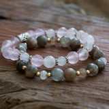 photo of Rose Quartz, Sunstone, Moonstone Combo Bracelet