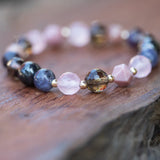 purple and pink boho stacking bracelet for Courage, Strength and Healing Energy for Cancer