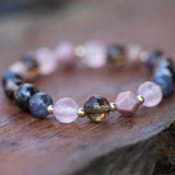 purple and pink boho stacking bracelet for Courage, Strength and Healing Energy for Cancer