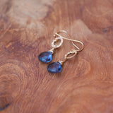 crystal earrings in gold wire