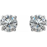 Natural Diamond Stud Earrings with Friction Post