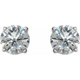 Natural Diamond Stud Earrings with Friction Post