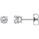 Natural Diamond Stud Earrings with Friction Post