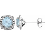 Natural Sky Blue Topaz and Diamond Fine Jewelry Earrings
