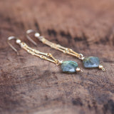 cushion cut labradorite gemstone earrings