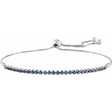 14K Natural Blue Sapphire Adjustable Bolo Bracelet in Rose, Yellow or White Gold