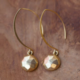 V-style gold disc earrings