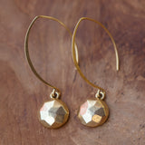 gold disc- vstyle earrings