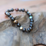 Highest Potential: Men's Boho Style Abalone, Blackstone, Tiger Eye, Onyx Beaded Bracelet
