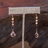 Blessed, Guided and Loved: Morganite and Rainbow Spinel Rose Gold Earrings