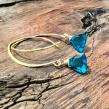 gold v-style crystal earrings