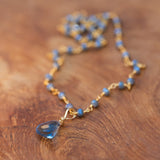 blue topaz trillion cut healing necklace