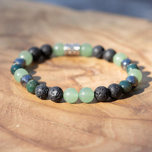 Earthbound Resolve | Men's Adventurine, Bloodstone, Hematite